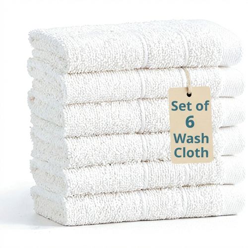 White Washcloths 6 Pack
